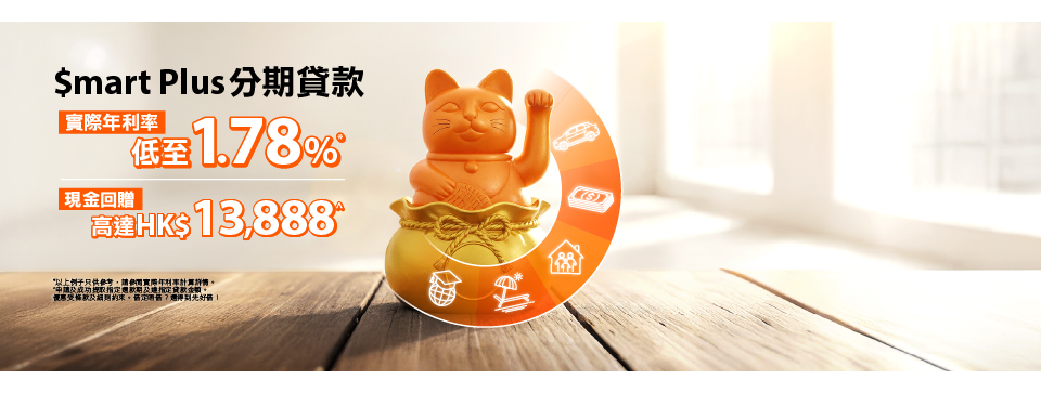 分期貸款優惠高達HK$13,888現金回贈