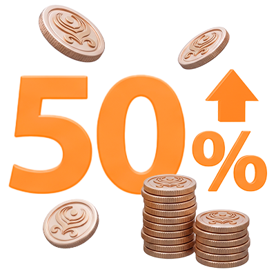 50% 額外積分